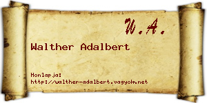 Walther Adalbert névjegykártya